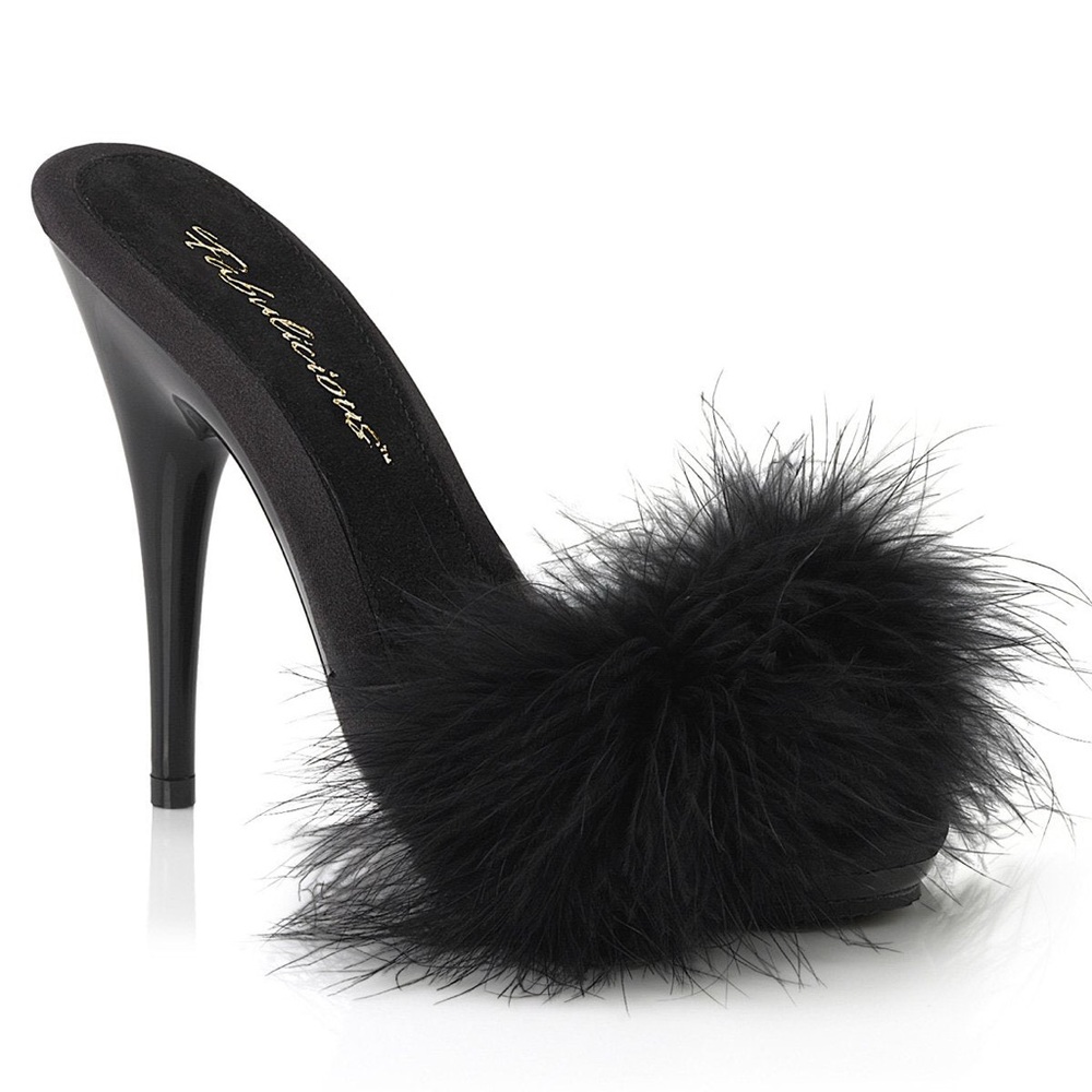 Black Marabou Shoe // Fabulicous by Pleaser